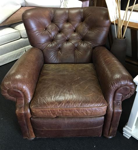 restoration hardware leather recliner